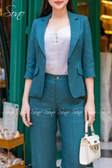 SONO - Áo vest linen tay lỡ nút bọc