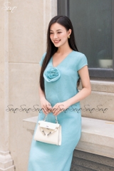 SONO - Đầm linen quấn bông bằng tay