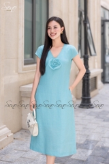 SONO - Đầm linen quấn bông bằng tay