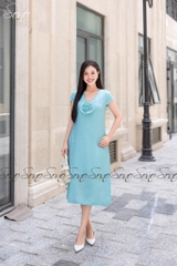 SONO - Đầm linen quấn bông bằng tay