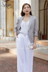 SONO - Áo vest linen cổ muỗng 2 lớp