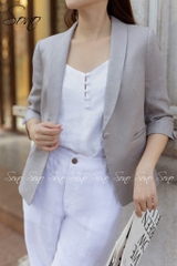 SONO - Áo vest linen cổ muỗng 2 lớp