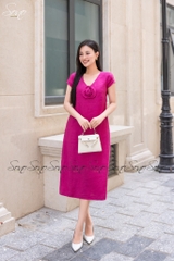 SONO - Đầm linen quấn bông bằng tay