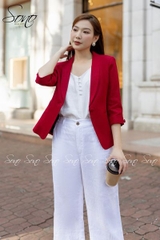 SONO - Áo vest linen cổ muỗng 2 lớp