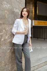 SONO - Áo vest linen tay lỡ nút bọc