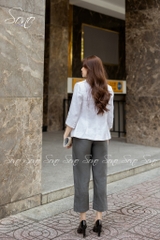 SONO - Áo vest linen tay lỡ nút bọc