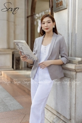 SONO - Áo vest linen cổ muỗng 2 lớp