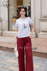 SONO - Áo linen nút bên thêu hoa