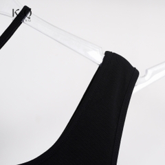 Áo croptop thun cotton borip 1 dây lệch vai xéo