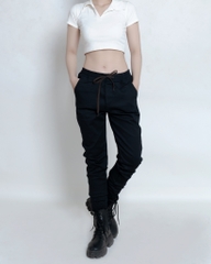 Quần Jogger Kaki Co Giãn Unisex Màu Đen | KQSTYLING Basic Line