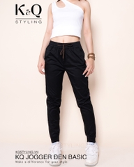 Quần Jogger Kaki Co Giãn Unisex Màu Đen | KQSTYLING Basic Line