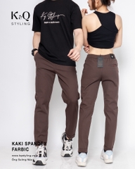 Quần Kaki Ống Suông Co Giãn Unisex Màu Nâu | KQSTYLING Basic Line