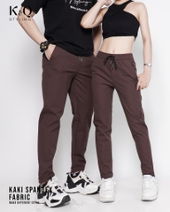 Quần Kaki Ống Suông Co Giãn Unisex Màu Nâu | KQSTYLING Basic Line