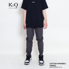 Quần Jogger Kaki Co Giãn Unisex Màu Xám Tiêu | KQSTYLING Basic Line