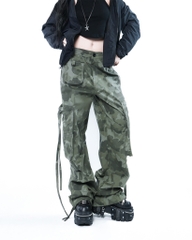 Quần Cargo Nữ Kaki Túi Hộp Ống Rộng Phong cách Y2k màu Camo | KQSTYLING WIDE834