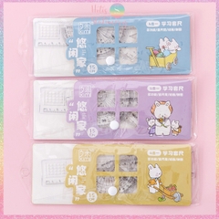 Bộ thước eke 4 món Hotis đo độ, đo góc trong suốt