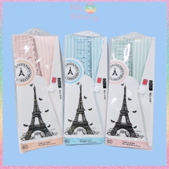 Bộ thước eke 4 món Hotis đo độ, đo góc trong suốt