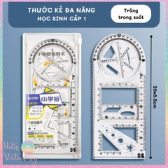 Thước kẻ đa năng HOTIS thước vẽ hình học đa chức năng hỗ trợ học toán