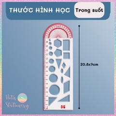 Thước kẻ đa năng HOTIS thước vẽ hình học đa chức năng hỗ trợ học toán