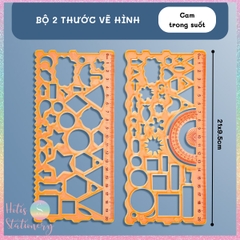 Thước kẻ đa năng HOTIS thước vẽ hình học đa chức năng hỗ trợ học toán
