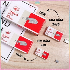 Hộp 1000 kim bấm 24/6 màu bạc, đồng - Loại lớn
