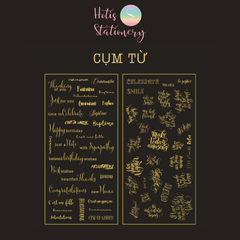 Sticker nhãn dán cổ điển Anh PET vàng ánh kim trang trí sổ