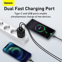 Cốc sạc nhanh siêu nhỏ gọn Baseus Compact Quick Charger 20W (USB + Type C Dual Port, 20W PD/QC 3.0 Multi Quick Charge)