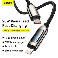 Cáp sạc nhanh tích hợp màn hình LED Baseus Display Fast Charging Data Cable Type-C to IP 20W