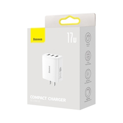 Bộ Sạc Đa Năng Baseus Compact Charger 3 Cổng Sạc 17W