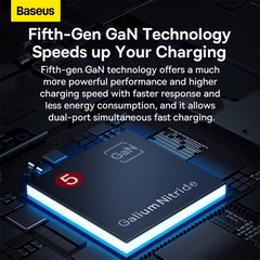 Bộ Sạc Baseus GaN5 Pro Ultra-Slim Fast Charger 65w siêu mỏng nhẹ , nhỏ gọn (Kèm cáp sạc C to C 100W)