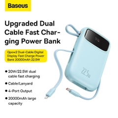 Pin Dự Phòng Sạc Nhanh Baseus Qpow2 Dual-Cable Digital Display Fast Charge Power Bank 22.5W