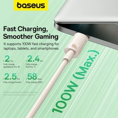 Baseus Habitat Series Fast Charging Cable Type-C to Type-C 100W Cho i.P 15 S.a.m.S.u.n.g M.a.c.b.o.o.k Laptop