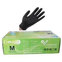 Găng tay y tế Nitrile màu đen không bột