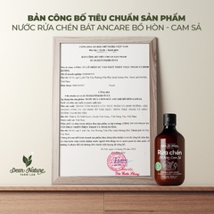 Nước rửa chén bát Ancare Bồ hòn Cam sả 500ml