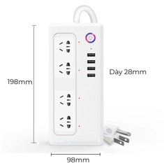 Ổ cắm thông minh nối dài 4 Slot 220V + 4 USB 5V