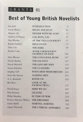Granta 81: Best of Young British Novelists 2003