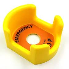 Chụp Bảo Vệ Nút Nhấn Khẩn + Stop + EMERGENCY Cover Cùng Name Plate (Phi 22, 25 Và 30)
