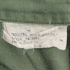Vintage 60s U.S. Army OG107 Sateen Trousers Size 32