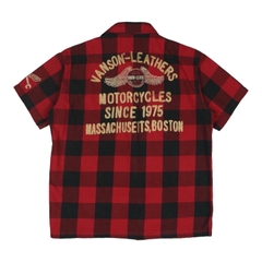 Vanson Motorcycle Flannel Shirt Size M