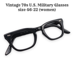 Vintage 70s U.S. Military Glasses Size 46-22 Women
