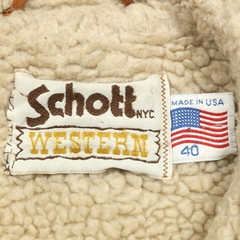 Schott Sherpa Lined Suede Western Jacket Size L