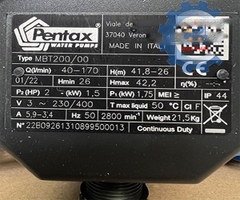Máy bơm dân dụng Pentax MBT200 1.5KW/2HP
