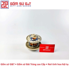 Bát sâm men rạn đào trường thọ nổi