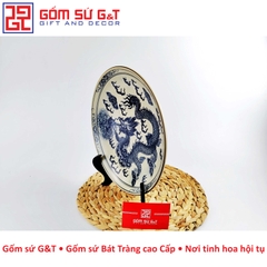 Đĩa cảnh vẽ rồng phun lửa