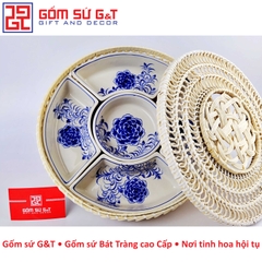 Khay mứt vẽ hoa tú cầu