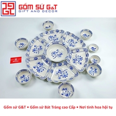 Bộ đồ ăn mặt trời sen 1 bông xanh