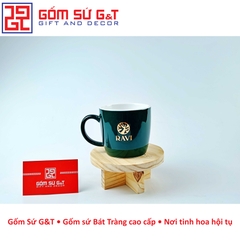 Quà tặng cốc lùn men màu in logo