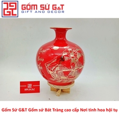 Quà tặng bóng hút tài lộc thuận buồm xuôi gió màu đỏ vẽ vàng kim 24K