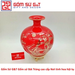 Quà tặng bóng hút tài lộc thuận buồm xuôi gió màu đỏ vẽ vàng kim 24K