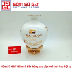 Quà tặng bóng hút tài lộc tứ cảnh thuận buồm xuôi gió màu trắng vẽ vàng kim 24K